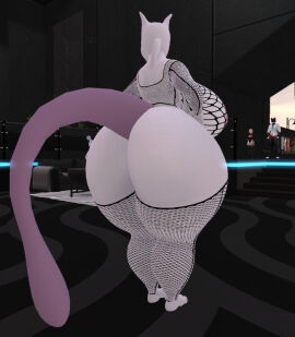 anthro ass big_ass big_breasts breasts bubble_ass bubble_butt female ferialexonar fishnets furry huge_ass huge_breasts mewtwo nintendo pokemon pokemon_(species) tagme thick_thighs wide_hips