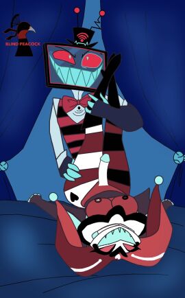 4_fingers anal anal_insertion anal_orgasm anal_sex ass ass_close-up ass_closeup ass_focus big_ass big_breasts blind_peacock_draws blind_peacock_draws_(artist) blue_eyes bow bowtie breasts close_up_panel close_up_view clothed_male_nude_female clothed_sex creampie cum cum_drip cum_in_pussy cum_inside cum_inside_ass cum_inside_asshole cum_inside_butt cum_on_penis curtains demon erection female fembot femboy futanari hat hat_only hazbin_hotel heart heart_tattoo heel_boots heeled_boots heels heels_fetish intersex kitty_(hazbin_hotel) male male_on_female male_on_femboy male_on_futa nipples penis pussy red_eyes robot robot_futa robot_girl robot_joints robotic_arm tattoo tv_head tv_head_robot uncensored vox_(hazbin_hotel)