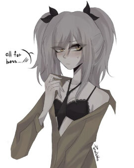 bra breasts female female_only flat_chest flat_chested humanized j_(murder_drones) murder_drones paralichka petite small_breasts small_tits speech_bubble