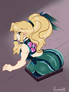 bra female ffoxxtrott inflation inflation_fetish latex latex_suit leggings metroid samus_aran stuck stuck_in_object suit thighs thighs_bigger_than_head