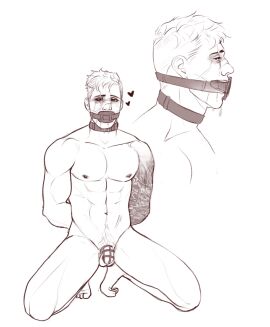 bara bondage call_of_duty call_of_duty_modern_warfare_2_(2022) chastity_cage chastity_device dildo_gag gag gagged gay gay_male ghost_(modern_warfare_2) male male_focus male_only marndraws penis penis_gag restrained simon_riley solo_male submissive_male uncolored yaoi