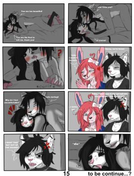 alternative_fashion american_opossum anthro anthro_on_anthro anthro_penetrated anthro_penetrating anthro_penetrating_anthro anus artist_name bed black_body black_eyes black_fur black_hair black_nose blush bodily_fluids bottomwear breasts canid canine canis closed_eyes clothing comic convenient_censorship cum defloration dialogue digital_media_(artwork) doggy_style domestic_cat duo ear_piercing eeveelution emo emo_fashion emo_hair english_text erection evelyne_(spikethefurry) felid feline felis female female_penetrated footwear from_behind_position fur furniture furry_only generation_6_pokemon genital_fluids genitals greeting grey_body grey_fur hair hair_covering_breasts hi_res humanoid_genitalia humanoid_penis industrial_piercing internal interspecies kia_(spikethefurry) kissing male male/female male_penetrating male_penetrating_female mammal marsupial midriff monochrome nintendo nipples nude on_bed open_mouth page_15 page_number pain penetration penis piercing pink_hair pink_nipples pink_nose pokemon pokemon_(species) pussy red_penis requesting sex sex_request shocked silvy_(spikethefurry) simple_background skirt solo spike_(spikethefurry) spike_the_furry sylveon tail text uterus vaginal_penetration virgin virginia_opossum white_body white_fur wolf