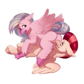 1:1 2021 69_position absurd_res anus arm_tuft avian blue_hair blue_tail bodily_fluids canon_x_oc cunnilingus digital_drawing_(artwork) digital_media_(artwork) drooling duo european_mythology female female/female female_on_bottom female_on_top feral feral_on_feral fluffy friendship_is_magic fur genital_fluids genitals greek_mythology hair hasbro hi_res hippogriff hooves intraspecies looking_back lying my_little_pony mythological_avian mythological_creature mythology on_back on_bottom on_top open_mouth oral pink_body pink_fur puffy_anus pussy quadruped raised_tail red_tail saliva saliva_on_tongue sex shoulder_tuft silverstream_(mlp) simple_background smile spread_wings tail tongue tongue_out tuft underhoof vaginal_fluids vaginal_penetration velvet_skies_(oc) vistamage white_background white_body white_fur wing_fluff wings