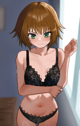 1girls almost_naked almost_nude bare_armpits bare_arms bare_belly bare_chest bare_hands bare_hips bare_legs bare_midriff bare_navel bare_shoulders bare_skin bare_thighs belly belly_button black_bra black_panties black_underwear blurred_background blurry_background blush blush_face blush_lines blushed_face blushing_at_viewer blushing_face blushing_female bra breasts brown-haired_female brown_eyebrows brown_hair cleavage collarbone day daytime dot_nose elbows embarrassed_exposed_female embarrassed_expression embarrassed_female embarrassed_underwear_female exposed exposed_armpits exposed_arms exposed_belly exposed_legs exposed_midriff exposed_shoulders exposed_thighs eyebrows_visible_through_hair female female_only fingers flat_belly flat_breasts flat_chest flat_chested frilled_bra frilled_panties frilled_underwear frown frown_eyebrows frowning frowning_at_viewer green-eyed_female green_eyes groin half_naked half_nude hand_on_arm hand_on_own_arm high_resolution highres hourglass_figure indoor indoor_nudity indoors lace-trimmed_bra lace-trimmed_panties lace_bra lace_panties lace_underwear laced_bra laced_panties laced_underwear lean_figure legs legs_together light-skined_female light-skinned_female light_skin looking_at_viewer naked naked_female narrow_waist navel nude nude_female nudity panties petite petite_body petite_breasts petite_female petite_tits pussy rita_mordio short_hair shoulders slender_body slender_waist slim_female slim_waist small_breasts smooth_chest solo standing sweat sweatdrop sweating sweaty sweaty_body sweaty_breasts sweaty_thighs tales_of_(series) tales_of_vesperia thick_thighs thigh_gap thighs thin_waist underwear upper_body v-line wide_hips zd_(pixiv6210083)