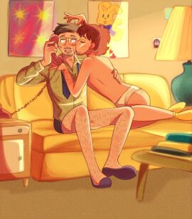 2boys age_difference background beard blush body_hair brown_hair clothing curly_hair cuts cuts_on_arms cuts_on_thighs dilf five_nights_at_freddy's fnaf fnaf_movie fnaf_oc full_body gay glasses grey_hair kiss_mark kissing male mlm oc_x_canon phone scars self_harm self_harm_scars self_insert selfship sfw shirt slippers socks sofa steve_raglan suggestive tanned_skin tie twink underwear william_afton yumeshipping