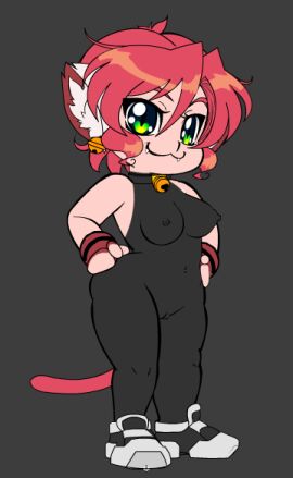 2d_animation animal_humanoid animated anthro breasts camel_toe cameltoe cat_humanoid cat_smile chibitsuko clothed clothing digital_media_(artwork) felid felid_humanoid feline feline_humanoid female genitals hair humanoid looking_at_viewer mammal mammal_humanoid mitsuko_(spacescape) narrow_tail nipples on_model pussy red_hair short_playtime simple_background solo tail thin_tail urielmanx7