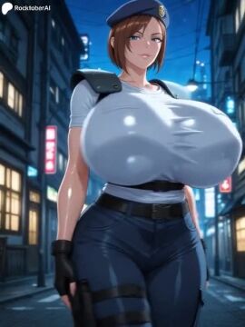 1girls ai_generated alternate_version_available animated belt biohazard blue_eyes blue_eyes_female bouncing_ass bouncing_breasts brown_hair brown_hair_female brunette brunette_female brunette_hair cameltoe capcom cleavage curvy erect_nipples female gigantic_breasts gloves grok hat huge_areolae huge_ass jill_valentine nai_diffusion no_sound puffy_nipples realistic resident_evil rocktoberai short_hair short_hair_female stable_diffusion thick_lips video voluptuous wide_hips
