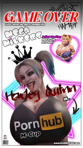 2girls 3d 3d_(artwork) batman_(series) big_boobies big_breasts blonde_female blonde_hair blue_eyes boob_grab boobies_bigger_than_head boobies_focus boobs_bigger_than_head boobs_focus breast_grab breasts breasts_bigger_than_head breasts_focus caption captioned cleavage cleavage_focus clothed clothed_female clothes clothing dc dc_comics deep_cleavage edit edited edited_art english_text fat_boobies fat_boobs fat_breasts fat_tits fat_titties female female_focus female_only harley_quinn harley_quinn_(injustice) injustice_2 juliet_starling lollipop_chainsaw magazine_cover pornhub sekaithereturn text watermark xxxgameoverxx