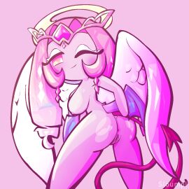 1girls ass breasts cookie_run cookie_run_kingdom eternal_sugar_cookie female female_only pussy showing_ass showing_pussy sloumpl solo tail wings wink