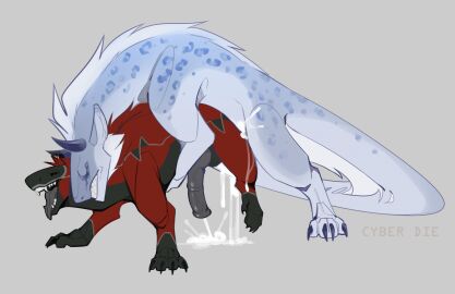 anal anal_sex animal_genitalia animal_penis bodily_fluids clenched_teeth cum cyber_d1e dracuss_(xxbriskxx) duo equine_genitalia equine_penis felkin feral from_behind_position genital_fluids genitals hi_res horn hybrid_genitalia hybrid_penis knot knotted_equine_penis knotted_penis looking_pleasured male male/male open_mouth open_smile penetration penis sex smile teeth tongue tongue_out