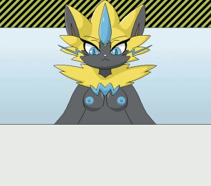 animated big_breasts breast_expansion breast_growth breast_growth_(enlargement) breasts expansion female generation_7_pokemon huge_breasts injection legendary_pokemon milkis2000 nintendo nipples pokemon pokemon_(species) small_breasts solo zeraora zoophilia