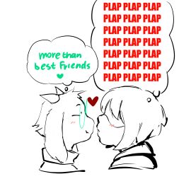 absurd_res anthro blush bovid caprine closed_eyes clothed clothing deltarune duo english_text eyewear gay glasses goat heart hi_res horn human imminent_kiss kinkykong kissing kris_(deltarune) looking_at_another male mammal ralsei text thought_bubble undertale_(series) yaoi
