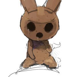 1:1 ambiguous_gender animal_crossing bodily_fluids bronzecatworld coco_(animal_crossing) drooling low_res nintendo no_genitals saliva sex simple_background solo tears white_background