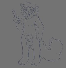 animal_genitalia animated anthro balls big_balls big_penis felid feline genitals growth growth_sequence hi_res hyper hyper_genitalia looking_at_viewer male mammal penis short_playtime solo tinythecat