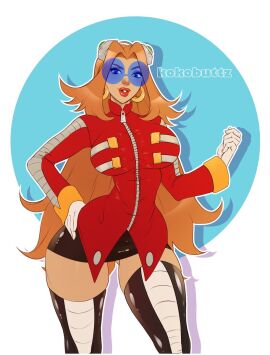 1girls 2022 big_breasts blue_eyes breasts brown_hair dr._eggman dr._eggma’am dr_robotnik earrings female female_only genderswap genderswap_(mtf) geraldine_robotnik glasses hand_on_hip kokobuttz long_hair looking_at_viewer red_lipstick round_glasses rule_63 sega solo sonic_(series) sonic_the_hedgehog_(series) thick_thighs wide_hips