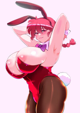 1girls areolae breasts bunnysuit clothing female huge_breasts large_breasts nipples ranma-chan ranma_1/2 ranma_saotome tagme yozakura_ereru