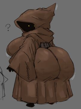 1girls 2d 2d_(artwork) ? alien alien_girl ass ass_bigger_than_head behind_view big_ass big_breasts big_butt breasts brown_clothing bubble_ass bubble_butt clothe_ass clothed clothed_female clothing curvaceous curvy curvy_figure female female_only fully_clothed hood hood_up huge_ass huge_breasts jawa looking_at_viewer looking_back looking_back_at_viewer rear_view shortstack solo solo_female star_wars submarichamomi2 tagme thick_thighs voluptuous voluptuous_female wide_hips yellow_eyes