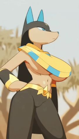 1girls 2024 2d 2d_animation 9:16 animal_ears animated anthro anubis anubis_(pal) areola areolae belly_button big_breasts big_thighs black_hair blue_eyes blue_nose boobs breasts feliscede female female_focus female_only fur furry furry_female hair huge_breasts huge_thighs long_hair looking_at_viewer navel neutral_expression nipples no_sound pal_(species) palworld pink_areola pink_areolae pink_nipples pocketpair presenting shorter_than_10_seconds showing_breasts showing_off solo thick_hips thick_thighs thighs uncensored uncensored_breasts uncensored_nipples uninterested vertical_video wide_hips