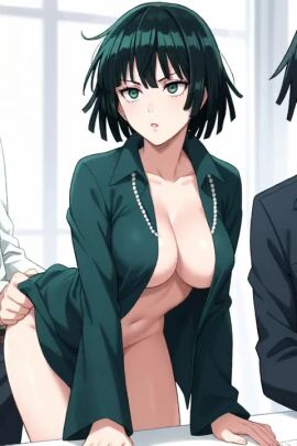 ai ai_generated doggy_style free_use fubuki_(one-punch_man) green_eyes green_hair office_lady sex_from_behind standing_sex tagme video