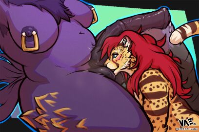 2024 animal_genitalia animal_penis anthro areola armpit_hair aven_(vateo) avian balls balls_sniffing belly big_breasts big_penis biped black_balls black_body black_fur black_penis blue_eyes blush bodily_fluids body_hair breasts cheetah digital_media_(artwork) dripping duo ear_piercing ear_ring equine_genitalia equine_penis erection feathers felid feline fur futa/male futa_anthro futanari genital_fluids genitals hair hi_res huge_cock intersex intersex/male intersex_anthro larger_futa larger_intersex long_hair male male_anthro mammal markings multicolored_body multicolored_fur navel nipple_piercing nipples penis piercing precum precum_drip purple_areola purple_body purple_nipples red_hair ring_piercing size_difference slightly_chubby slightly_chubby_anthro slightly_chubby_futa slightly_chubby_intersex smaller_male sniffing spots spotted_body spotted_fur striped_body striped_fur stripes tail tail_feathers thick_thighs vateo white_body white_fur wide_hips yellow_body yellow_fur