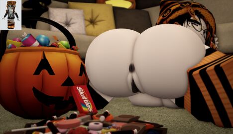 1girls 3d anus ass bent_over big_ass big_breasts bimbo breasts candy female halloween ninjashyper2 nude pumpkin pussy reference_image roblox roblox_avatar robloxian self_upload showing_ass showing_off socks solo solo_female solo_focus tease teasing teasing_viewer teasing_with_butt thighhighs white_body white_skin