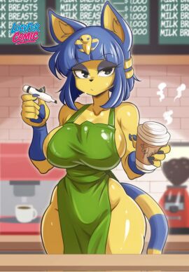 animal_crossing ankha big_ass big_breasts breasts bubble_butt female furry huge_ass huge_breasts lucyfercomic thick_thighs wide_hips