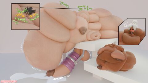 3d adriana_imai belly_noises big_belly big_breasts blob blob_face burp burping close_up cum cumming dead_by_daylight fat_ass fat_belly fat_face futanari gluttony hyper hyper_penis onomatopoeia sex_machine ssbbw sunninsfw the_skull_merchant ussbbw vee_boonyasak