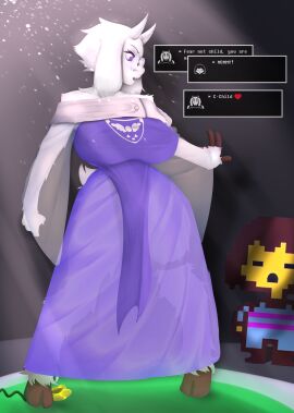 big_breasts frisk glasses goat_girl goat_mom hooves mr.russo robe toby_fox toriel undertale