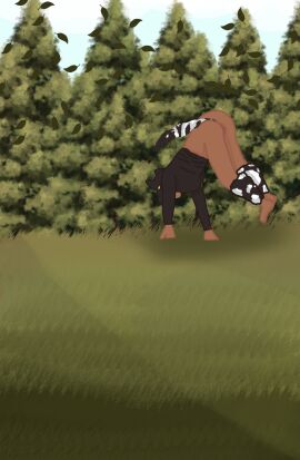 animal_mask female forest green-eyed_female quadrobic therian