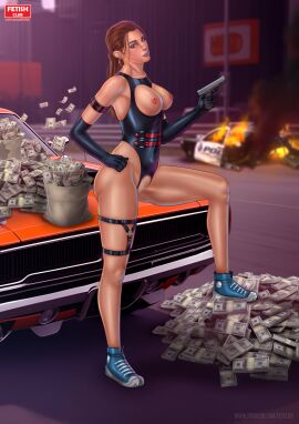 breasts converse earrings female fetclub grand_theft_auto grand_theft_auto_vi gun innie_pussy latina lucia_caminos money ponytail puerto_rican pussy skimpy_clothes skimpy_outfit vagina weapon