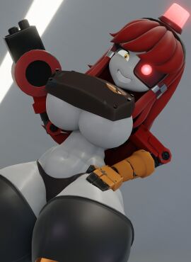 1girls 3d blender breasts curvy female grin huge_breasts large_breasts long_hair mimi_sentry mr_chazz80 panties red_hair robot robot_girl sentry_(team_fortress_2) solo tagme team_fortress_2 tf2 thick_thighs underboob underwear valve wide_hips