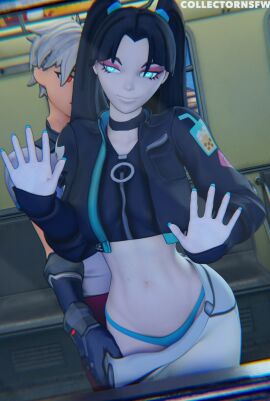 3d against_window bedroom_eyes before_sex black-haired_female black_hair clothed clothed_female clothed_male clothing epic_games exposed_panties female female_focus fortnite fully_clothed fully_clothed_female fully_clothed_male human human_female human_male human_only light-skinned_female light-skinned_male light_skin long-haired_female long_hair looking_at_partner looking_away male orin_(fortnite) panties pants pants_down pigtail pulling_pants_down smile smiling the_collectorhd train train_sex twintails twitter_link watermark zoe_clash_(fortnite)