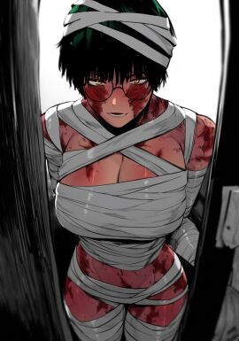 1girls 2d 2d_(artwork) bandage bandages burn_scar color color_edit colored doorway female female_only halloween_costume in_doorway jujutsu_kaisen masoq095 scars tagme wraps zenin_maki