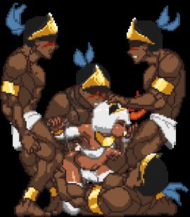 1girls 4boys airtight all_three_filled anal anal_sex animated animated_image ass blowjob blunt_bangs breast_grab breasts breasts_out brown_skin cowgirl_double_penetration cowgirl_position cum cum_drip cum_in_ass cum_in_mouth cum_in_pussy cum_inside cumshot dark-skinned_female dark-skinned_male dark_skin double_penetration ejaculation ejaculation_in_mouth fellatio female female_on_top female_penetrated fivesome gangbang hand_on_head handjob handjob_while_penetrating male mmmmf_fivesome multiple_boys multiple_males muscular muscular_male oral penis pixel_animation pixel_art princess_ish princess_reconquista pussy short_hair sorry_carl sucking sucking_penis thighhighs transparent_background tribal tribal_clothing tribal_male tribesman triple_penetration vaginal_penetration white_hair
