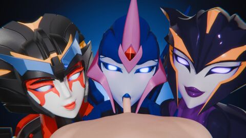3d 3d_model 3girls absurdres airachnid airachnid_(trawert) arcee arcee_(prime) arcee_(prime)_(trawert) autobot bitch blender blender_(artwork) blowjob blue_eyes blue_lips breasts collaborative collaborative_sex decepticon dreamyluna19 embarrassing fellatio female female_focus first_person_view hasbro highres human human_on_robot humanoid humiliation interspecies light-skinned_male light_skin looking_at_viewer makeup male male_on_humanoid male_pov nude nude_male oral oral_sex partial_male penis pov purple_lips red_lips robot robot_girl robot_humanoid sfm small_penis small_penis_adoration straight transformers transformers_cyberverse transformers_prime trawert white_face windblade windblade_(trawert)