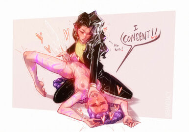 2girls age_difference artist_name bang_dacy bangdacy barefoot black_hair blush body_markings breasts business_suit celine_(kpop_demon_hunters) cfnf clothed_female_nude_female completely_nude consensual consent english english_commentary english_text explicitly_stated_consent eyes_closed female female_ejaculation female_torso femdom femsub fingering fingering_partner fingering_pussy heart incest jacket kpop_demon_hunters long_hair looking_at_another medium_breasts mother_and_daughter multiple_females multiple_girls navel nipples nude pants purple_hair pussy pussy_juice rumi_(kpop_demon_hunters) simple_background speech_bubble strangling very_long_hair vulva_handjob watch white_background white_streak wristwatch yuri