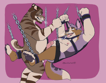 2024 anal anal_sex anthro anthro_on_anthro anthro_penetrated anthro_penetrating anthro_penetrating_anthro bodily_fluids breath burntfoxtoast canid canine canis cum cum_inside cum_on_self cum_while_penetrated dialogue domestic_dog duo ear_piercing facial_piercing felid from_front_position genital_fluids herding_dog hi_res looking_at_another lying male male/male male_penetrated male_penetrating male_penetrating_male mammal missionary_position nose_piercing on_back overweight overweight_anthro overweight_male pastoral_dog penetration penile penis piercing prehistoric_species roantiger rory_(roantiger) saber-toothed_tiger selfcest sex sex_swing signature square_crossover welsh_corgi