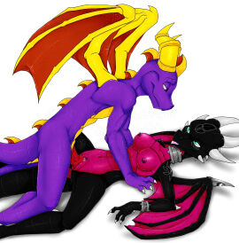 2011 activision anthro bracelet breasts cynder digital_media_(artwork) dragon duo female genitals horn jewelry male male/female multi_horn mythological_creature mythological_scalie mythology necklace nude penetration penis pussy scalie shalonesk simple_background sp spyro spyro_the_dragon tail tongue tongue_out vaginal_penetration wings