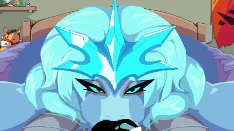 animated anthro auroth_the_winter_wyvern black_lips blowjob cumshot dota_2 eye_contact fattmana female oral pixel_art pov pov_eye_contact tongue