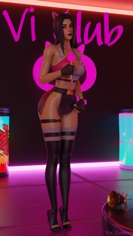 artist_name fortnite fox_ears fox_zapping hd high_heels looking_at_viewer skimpy_outfit standing vi_(fortnite)