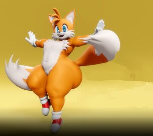 1boy 2025 3d 3d_(artwork) 3d_model 3d_render aged_up anthro arms_out ass big_ass big_butt big_thighs blue_eyes canid canine femboy feminine feminine_body feminine_male fox gigantic_thighs gloves happy huge_ass huge_butt huge_thighs large_ass large_butt large_thighs looking_at_viewer looking_pleasured male male_only massive_thighs miles_prower miles_tails_prower mouth mouth_open orange_skin sega smile smiling smiling_at_viewer solo solo_male sonic_(series) sonic_the_hedgehog_(series) tails tails_the_fox thick_thighs thighs vulkyasha wide_hips