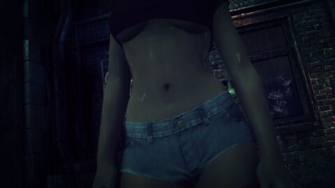 3d denim_shorts edit female hitman hitman_absolution io-interactive no_bra screenshot screenshot_edit sheri_davis strip_club stripper video_games wet wet_body wet_skin