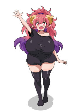 1girls breasts curvy female huge_breasts ilulu_(dragon_maid) looking_at_viewer miss_kobayashi's_dragon_maid shortstack smile tagme voluptuous yami_neko