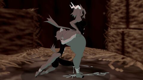 16:9 absurd_res anthro antlers ass balls big_ass big_balls big_butt big_penis blue_eyes bodily_fluids body_worship bottomless bottomless_anthro bottomless_female bottomless_male bovid butler_(pseudoregalia) butt_worship caprine clothed clothing cum cum_on_ground cumshot duo ejaculation face_in_ass felid feline female femboy floppy_ears fur genital_fluids genitals goat grey_body grey_fur hands-free hi_res horn huge_ass huge_balls huge_butt huge_cock huge_thighs humanoid_genitalia humanoid_penis hybrid hyper hyper_ass hyper_balls hyper_butt hyper_genitalia hyper_penis jackalope lagomorph larger_female long_ears male male/female mammal nerobero0 penis pseudoregalia size_difference smaller_male sybil_(pseudoregalia) tail thick_thighs widescreen