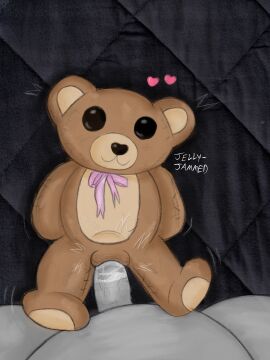 1boy 1girls anthro bear bear_girl bedsheets beige_body beige_fur beige_skin black_eyes black_nose blush bow bow_ribbon breasts brown_body brown_fur brown_skin cock cum cum_in_pussy cum_inside dark_background ejaculation erection female female_focus female_penetrated flat_chest flat_chested fur furry genitals grey_skin heart human indoors jammedjelly looking_at_viewer lying lying_on_back lying_on_bed male male/female mammal naked_female no_breasts no_emotion nude on_back penetration penis plush plushie plushophilia pussy ribbon seam_(sewing) seams seductive seductive_look seductive_smile sex sex_toy simple_background smile stitch_(sewing) stitches straight sweat teddy_bear teddy_bear_(species) thighs unseen_male_face vagina vaginal_penetration vaginal_sex vein video_games