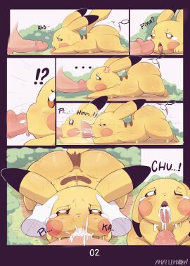 absurd_res all_the_way_to_the_base amailemon ass big_ass big_butt big_ears bodily_fluids cheek_bulge comic cum cum_in_mouth cum_in_throat cum_inside deepthroat disembodied_hands drinking drinking_cum duo fellatio fellatio_from_feral female female_penetrated feral feral_penetrated generation_1_pokemon genital_fluids genitals head_out_of_frame hi_res human human_on_feral human_penetrating human_penetrating_feral interspecies male male/female male_on_feral male_penetrating male_penetrating_female mammal mouthful nintendo open_mouth oral oral_penetration penetration penile penis pikachu pokeball pokeball_insertion pokemon pokemon_(species) rodent sex shortstack thick_thighs tongue tongue_out yellow_body zoophilia