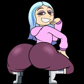 1girls andrea_davenport animated ass ass_focus big_ass blue_hair clapping clapping_ass clapping_butt clapping_buttocks clapping_cheeks disney disney_channel female jasonmrcurdy looking_at_viewer looking_back pants smile smiley_face smiling smiling_at_viewer smug smug_face smug_smile tagme the_ghost_and_molly_mcgee thighs twerking