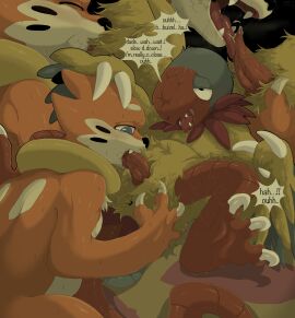 absurd_res aerial_explorer_archen anthro archen bodily_fluids buizel claws close-up cum cum_in_mouth cum_inside cum_on_penis cumshot dialogue drooling duo ejaculation fellatio fossil_pokemon generation_4_pokemon generation_5_pokemon genital_fluids genitals hi_res licking looking_pleasured lying male male/male marine_explorer_buizel nintendo on_back open_mouth oral penile penis penis_lick penis_on_tongue pokemon pokemon_(species) pokemon_mystery_dungeon pokémon_(species) qrnrr saliva saliva_on_penis saliva_string sex speech_bubble spike_chunsoft spread_legs spreading sweat sweatdrop text tongue tongue_out tongue_out_blowjob