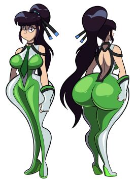 1girls 2025 5_fingers asian asian_female ass back_view backboob big_ass big_breasts black_hair breasts brown_eyes cute eve_(stellar_blade) female front_view green_tie long_hair looking_at_viewer oboithisisfunky ponytail spandex stellar_blade suit tagme thick_thighs tie transparent_background turnaround two-tone_suit