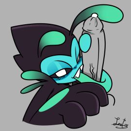 1:1 2d_animation 3_fingers alien animated antennae_(anatomy) anthro balls bedroom_eyes big_penis black_sclera bodily_fluids bodysuit clothing cum disembodied_penis erection face_squish faceless_male female fingers genital_fluids genitals green_markings hi_res huge_cock humanoid leaking_cum leyla0223 licking long_tongue looking_at_viewer male markings narrowed_eyes noseless oral penile penis penis_lick penis_on_face prehensile_tongue px_0-25 seductive sex sharp_teeth short_playtime signature simple_background skinsuit solo squish teeth throbbing throbbing_penis tight_clothing tongue tongue_around_penis white_eyes